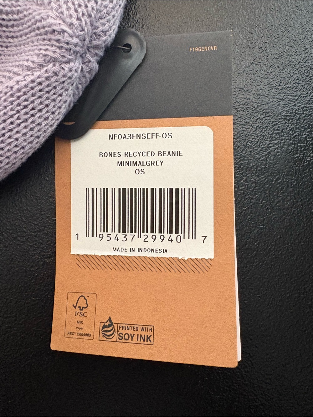 NWT-The North Face Light Gray Knit Beanie - Picture 3 of 9